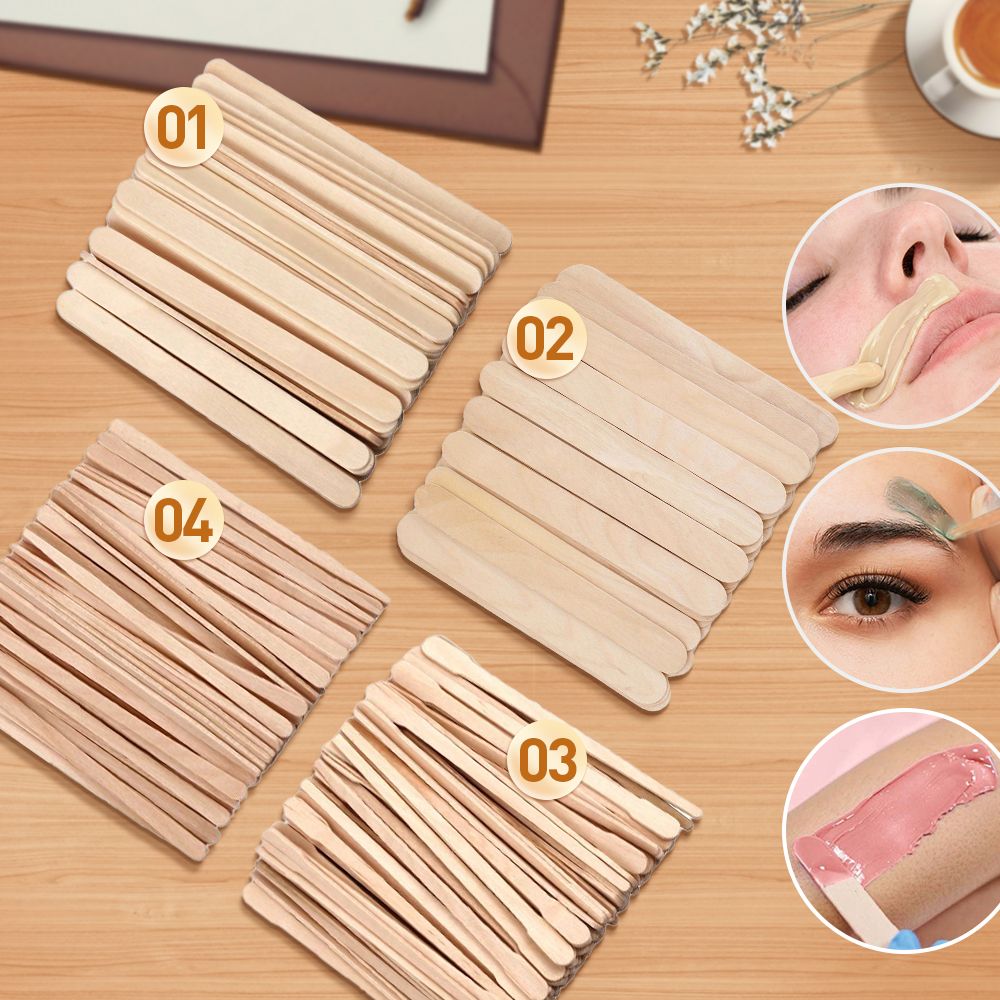 500/200/100Pcs Wooden Hair Rem - Hair Wax Stick recension och pris