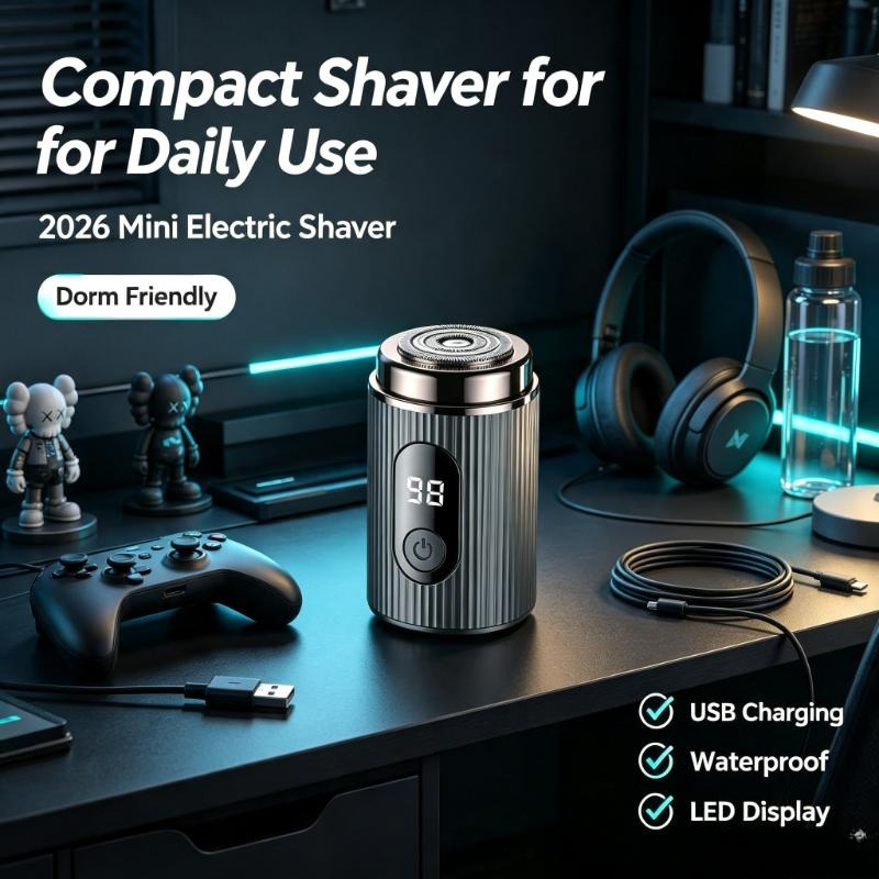 2026 Mini Electric Shaver Port - Mens Grooming Travel Kit recension och pris