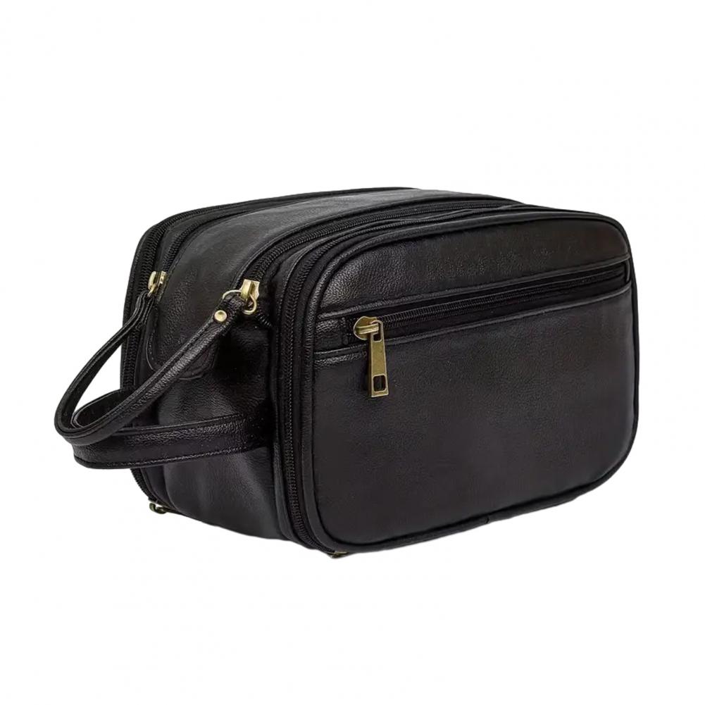 Travel Makeup Bag Faux Leather - Mens Grooming Travel Kit recension och pris
