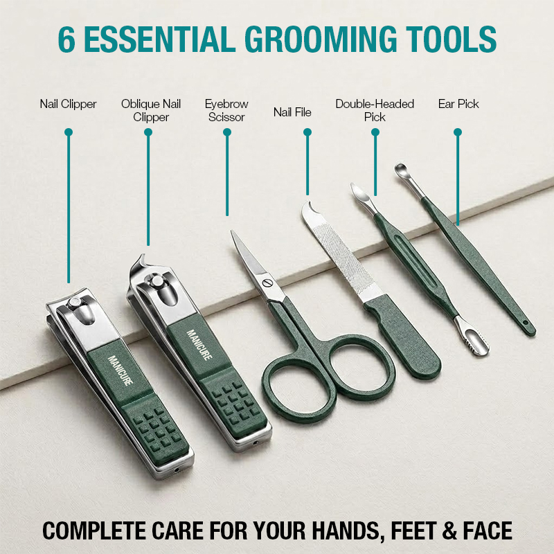 6-IN-1 Portable Nail Clipper S - Mens Grooming Travel Kit recension och pris