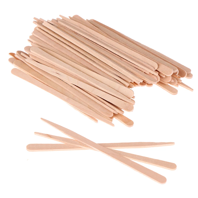 50/100Pcs Wooden Body Hair Rem - Hair Wax Stick recension och pris