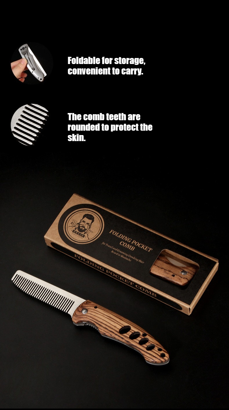Solid Wood & Metal Folding Bea - Mens Grooming Travel Kit recension och pris