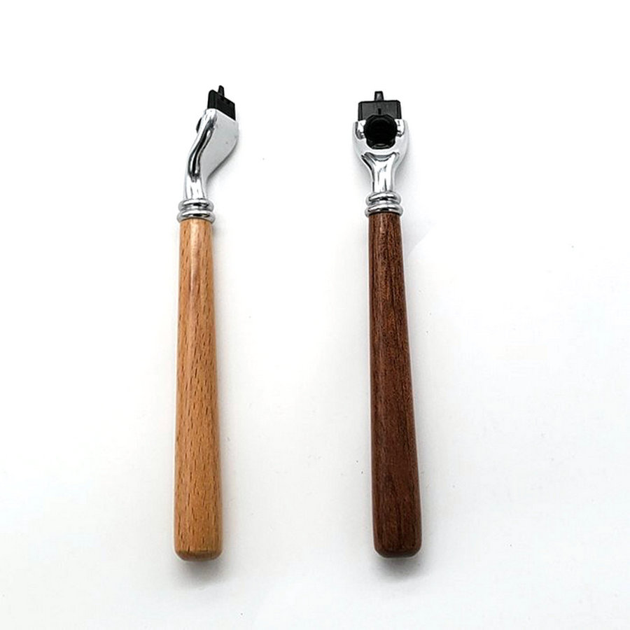 Men 's Wood long handle  Manua - Straight Razor Safety recension och pris