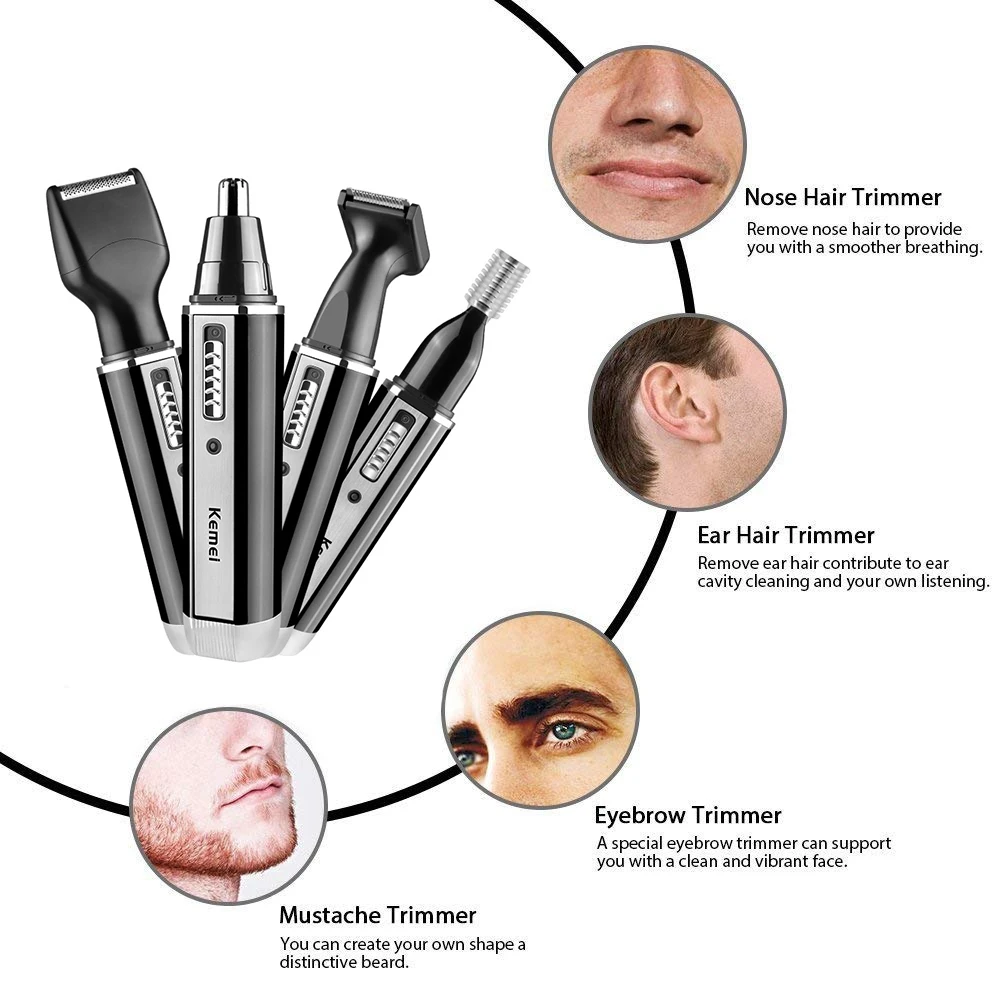 Kemei 4 in 1 trimmer for men E - Men Grooming Hygiene recension och pris